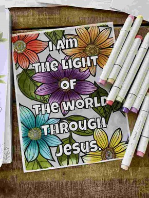 Kolorowanka - bukiet Bożych Błogosławieństw 