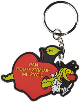 Brelok gumowy - Pan podtrzymuje - Jabłko