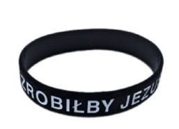 Opaska silikonowa - WWJD - czarna