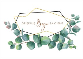 Karnet - Dziękuję Bogu za Ciebie - listki