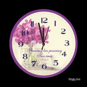 Zegar - Sławimy bez przerwy Twe imię - kwiaty