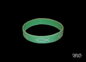 Opaska silikonowa - rybki - miętowa