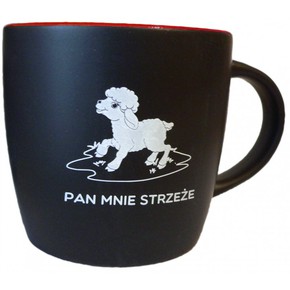 Kubek matowy - Pan mnie strzeże - czerwony 