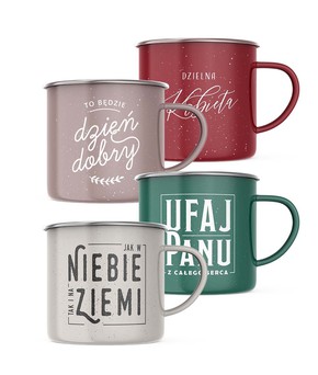 Kubki emaliowane kwartet