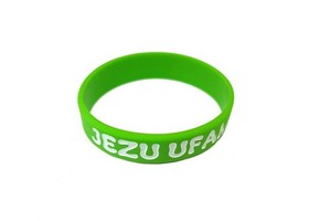 Opaska silikonowa mała - Jezu ufam - zielona