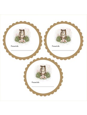 Bileciki prezentowe handmade 3 szt kraft ML