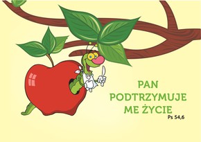 Kartka promise - Pan podtrzymuje - jabłko