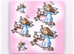 Podstawka korkowa - Aniołki i owce 