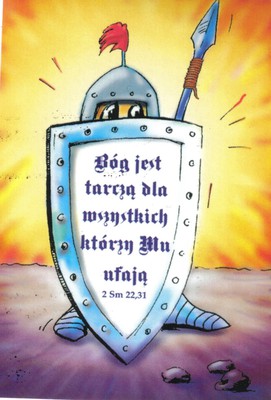 Naklejka prostokąt - Bóg jest tarczą 