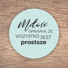 Podkładka korkowa okrągła - Miłość sprawia