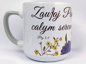 Kubek promise - Zaufaj Panu całym sercem - szary 