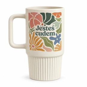 Kubek ceramiczny z pokrywką - Jesteś cudem 