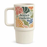 Kubek ceramiczny z pokrywką - Jesteś cudem 