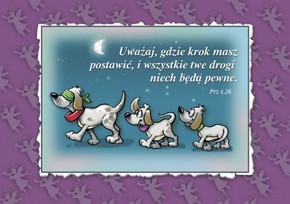 Kartka promise - Uważaj, gdzie krok - pieski 