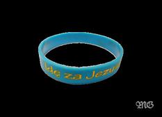 Opaska silikonowa - Idę za Jezusem - niebieska