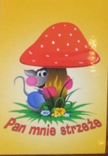 Naklejka prostokąt - Pan mnie strzeże - grzybek 