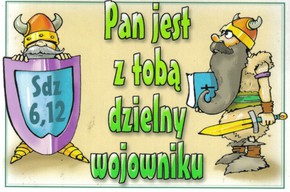 Naklejka prostokąt - Pan jest z tobą - wojownicy 