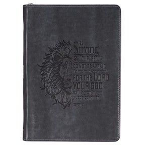 Notatnik skórzany z zamkiem - Be Strong Lion