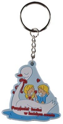 Brelok gumowy - Przyjaciel kocha - Łabędź