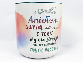 Kubek promise - Aniołom swoim - butelkowa zieleń 
