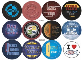 Naklejka okrągła zestaw - Jezus droga prawda życie