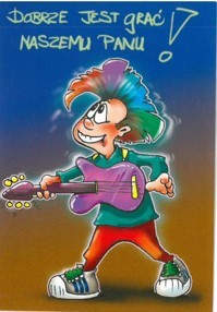 Naklejka prostokąt - Dobrze jest grać - gitara 