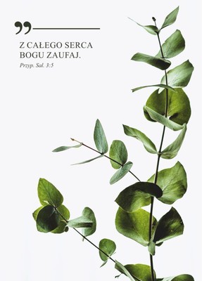 Karnet - Z całego serca Bogu zaufaj -  gałązka