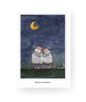 Pocztówka z kolorowanką - Miłujmy się wzajemnie