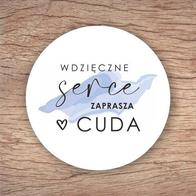 Podkładka korkowa okrągła - Wdzięczne serce
