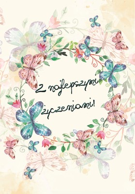 A Kartka składana - Z najlepszymi życz - motyl