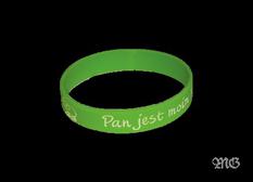 Opaska silikonowa - Pan jest pasterzem - zielona