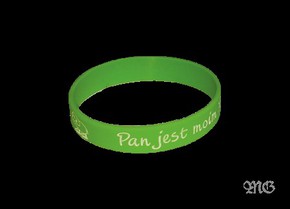 Opaska silikonowa - Pan jest pasterzem - zielona