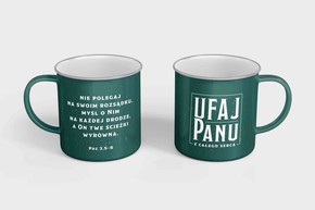 Kubek emaliowany - Ufaj Panu