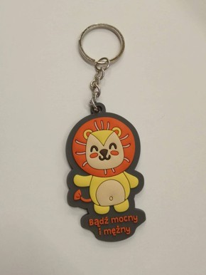Brelok gumowy - lew - Bądź mocny i mężny