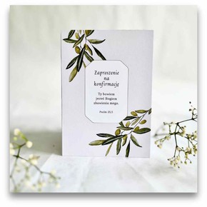 Zaproszenie na konfirmację - oliwki - Ty bowiem..