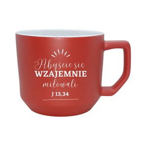 Kubek matowy - beczka - czerwony - Abyście się  
