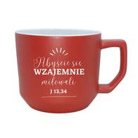Kubek matowy - beczka - czerwony - Abyście się  