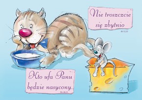 Kartka promise - Nie troszczcie - kotek i myszka 