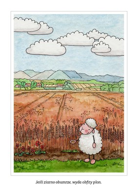 Pocztówka z kolorowanką - Jeśli ziarno obumrze