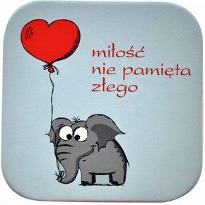 Podstawka korkowa - Miłość nie pamięta złeg SŁONIK