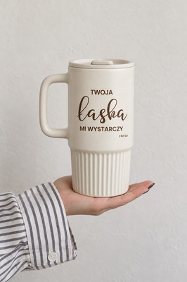 Kubek ceramiczny z pokrywką - Łaska