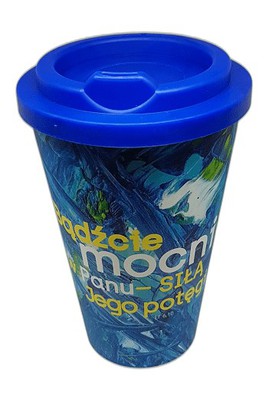 Kubek termiczny - Bądźcie mocni w Panu - niebieski