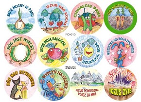 Naklejka okrągła zestaw - Bądź mocny w Panu