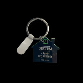 Brelok grawerowany - Domek - zielony