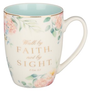 Kubek ceramiczny - Walk By Faith Robin's Egg-blue