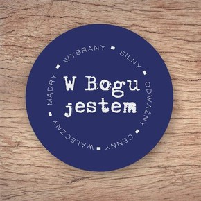 Podkładka korkowa okrągła - W Bogu niebieska
