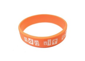 Opaska silikonowa mała - Bóg - pomarańczowa 