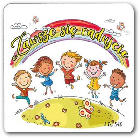 Podstawka korkowa - Zawsze się radujcie - dzieci
