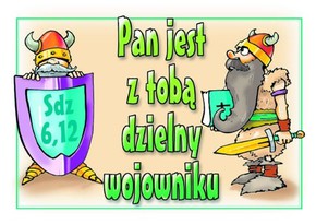 Kartka promise - Pan jest z tobą dzielny wojowniku