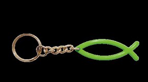 Brelok metalowy - rybka - zielony